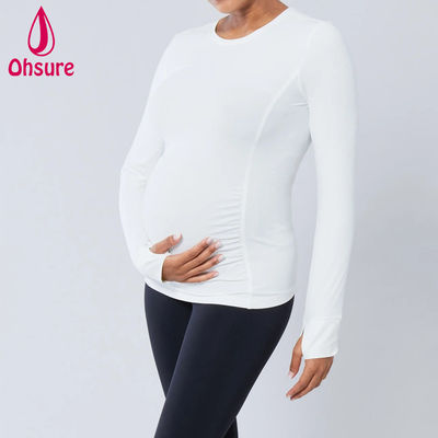 Nueva camiseta de lactancia y embarazo de manga larga para mujer, informal, de punto, ropa de maternidad