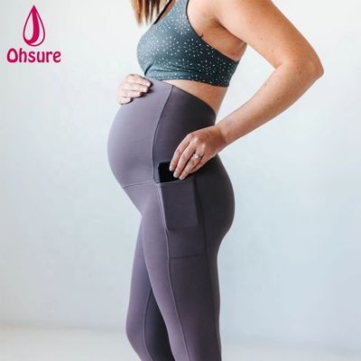 Pantalones de maternidad de cintura alta 4 formas Leggings de yoga estirantes Ropa de maternidad suave cómoda