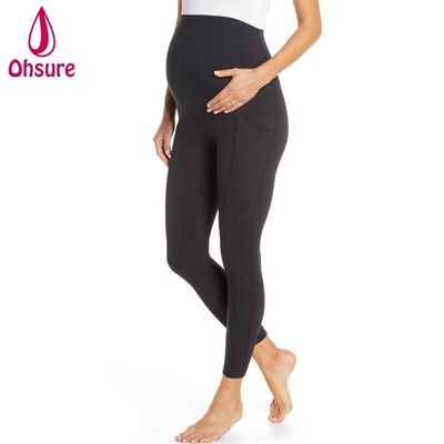 Camisetas activas para embarazos cómodas Mujeres súper suaves Calzoncillos de yoga de acondicionamiento físico con calzoncillos de bolsillo para maternidad
