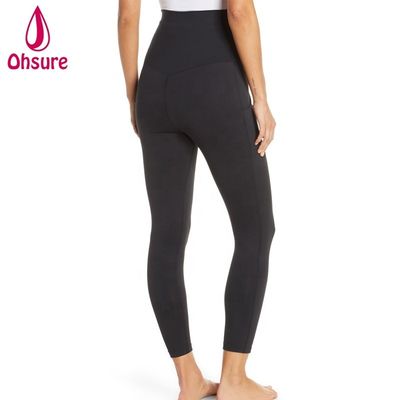 Camisetas activas para embarazos cómodas Mujeres súper suaves Calzoncillos de yoga de acondicionamiento físico con calzoncillos de bolsillo para maternidad