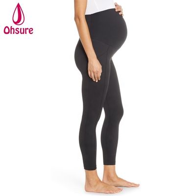 Camisetas activas para embarazos cómodas Mujeres súper suaves Calzoncillos de yoga de acondicionamiento físico con calzoncillos de bolsillo para maternidad