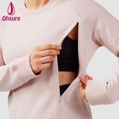 Hoodie de enfermería de alta calidad Blanda de lactancia Jumper casual sudadera de acondicionamiento físico ropa de maternidad Mujeres Tejido 10-12 días