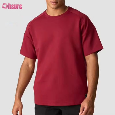 Camiseta de algodón 100% gris personalizada de peso pesado de gran tamaño camiseta de entrenamiento para correr camiseta de gimnasio para hombres