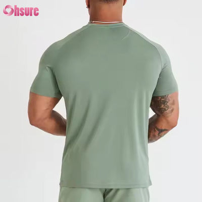 Poliéster Spandex a medida Manga corta Peso ligero Respirable malla muscular culturismo masculino gimnasio Seca rápida camiseta