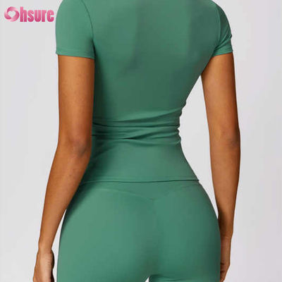 Nueva camiseta deportiva de moda de verano para mujer 2024, ecológica, de manga corta, en oferta, ropa lisa y sencilla popular