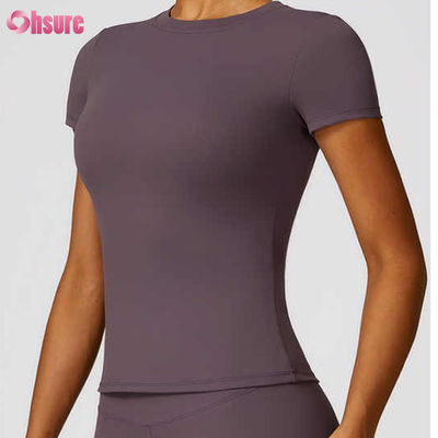 Nueva camiseta deportiva de moda de verano para mujer 2024, ecológica, de manga corta, en oferta, ropa lisa y sencilla popular