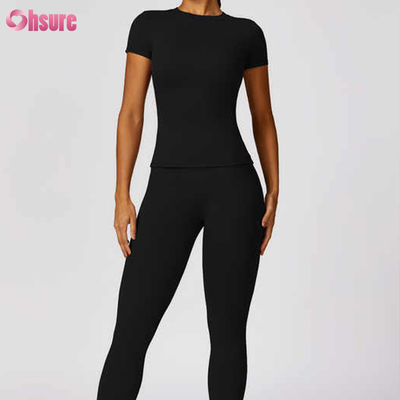 Nueva camiseta deportiva de moda de verano para mujer 2024, ecológica, de manga corta, en oferta, ropa lisa y sencilla popular