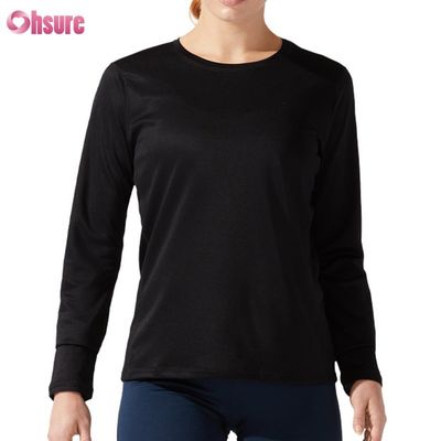 Camiseta de algodón en blanco y sencillo, de baja altura, de talla ajustada, de punta delgada y sólida, de estilo casual, de espandéx, mujer, de manga larga