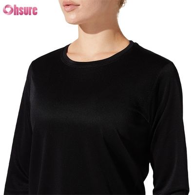 Camiseta de algodón en blanco y sencillo, de baja altura, de talla ajustada, de punta delgada y sólida, de estilo casual, de espandéx, mujer, de manga larga