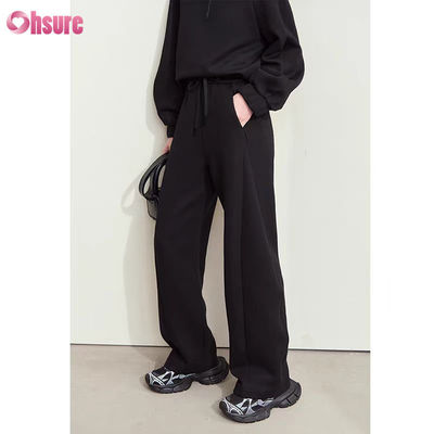 Conjunto de chándal unisex de 2 piezas con capucha y joggers de forro polar holgado de 500 GSM 100% algodón, sobredimensionado, para invierno, de alta calidad