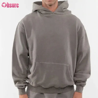 Nueva moda personalizada de buena calidad, sudadera con capucha de peso pesado, lisa, en blanco, 80% algodón, 20% poliéster, 480 gsm, sobredimensionada, cálida, sin cordón