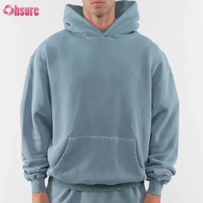 Nueva moda personalizada de buena calidad, sudadera con capucha de peso pesado, lisa, en blanco, 80% algodón, 20% poliéster, 480 gsm, sobredimensionada, cálida, sin cordón