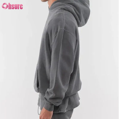 Nueva moda personalizada de buena calidad, sudadera con capucha de peso pesado, lisa, en blanco, 80% algodón, 20% poliéster, 480 gsm, sobredimensionada, cálida, sin cordón