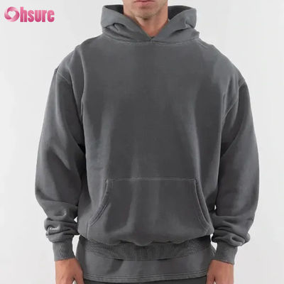 Nueva moda personalizada de buena calidad, sudadera con capucha de peso pesado, lisa, en blanco, 80% algodón, 20% poliéster, 480 gsm, sobredimensionada, cálida, sin cordón