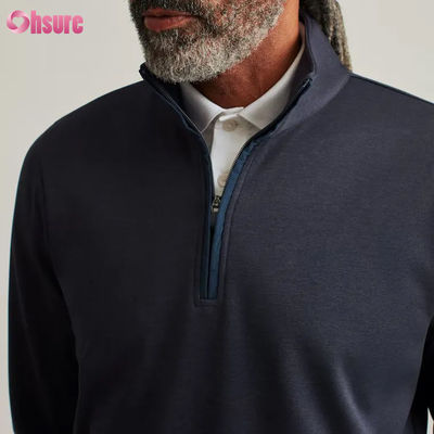 Pullover con cremallera de alta calidad de nylon con bordado. Diseño de cremallera para invierno.