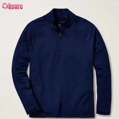Jersey de media cremallera de alta calidad súper a la moda para hombre, cómodo, blanco, con cuarto de cremallera, bordado, deportivo y elegante para invierno