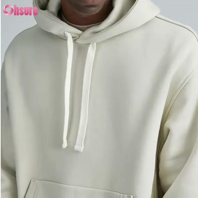 Hoodie atlético de gran tamaño de alta calidad para hombres moda deportiva al por mayor con collar con capucha de color sólido Impresión de pantalla de logotipo personalizado