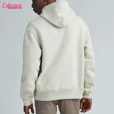 Hoodie atlético de gran tamaño de alta calidad para hombres moda deportiva al por mayor con collar con capucha de color sólido Impresión de pantalla de logotipo personalizado