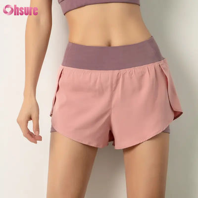 Pantalones cortos de entrenamiento 2 en 1 de alta calidad para mujer, ligeros, de secado rápido, para gimnasio, entrenamiento atlético, yoga, con bolsillo para teléfono, transpirables