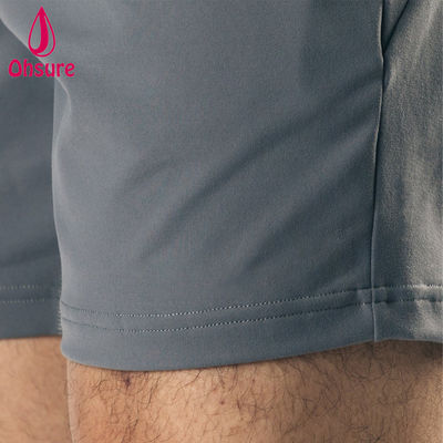 Diseño de logotipo personalizado por el fabricante, material ligero, elástico en cuatro direcciones, bolsillos delanteros profundos, pantalones cortos deportivos para hombre, pantalones cortos de entrenamiento para gimnasio