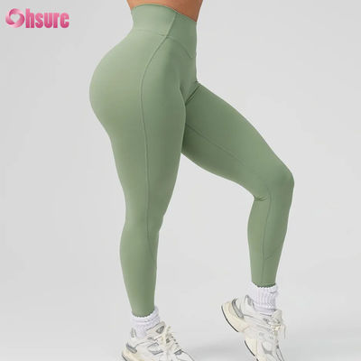 Leggings de yoga de entrenamiento de cintura alta en oferta, sólidos para mujer, pantalones deportivos, ropa de yoga personalizada, nueva moda, alta calidad para mujer