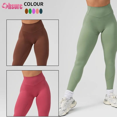 Leggings de yoga de entrenamiento de cintura alta en oferta, sólidos para mujer, pantalones deportivos, ropa de yoga personalizada, nueva moda, alta calidad para mujer