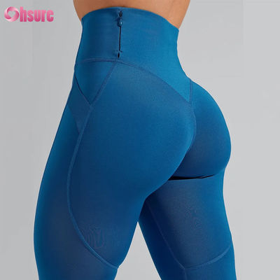 Pantalones de yoga de cintura alta al por mayor de nailon y spandex, mallas de entrenamiento para levantar glúteos, leggings ajustados de fitness con elástico