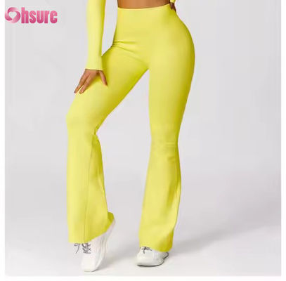 Pantalones deportivos de alta calidad, cómodos y versátiles. Mallas deportivas de cintura alta y plisadas para yoga para mujer