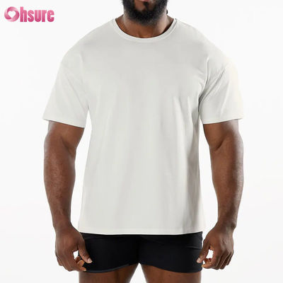 Camiseta deportiva transpirable de cuello redondo para hombre, nueva llegada, 95% algodón, 5% spandex, material de gimnasio, camiseta de secado rápido para hombre