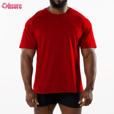 Camiseta deportiva transpirable de cuello redondo para hombre, nueva llegada, 95% algodón, 5% spandex, material de gimnasio, camiseta de secado rápido para hombre