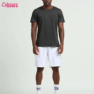 Ropa de entrenamiento personalizada de verano, color sólido, camisetas de manga corta para hombre, para correr, fitness, baloncesto al aire libre, ropa deportiva para hombre