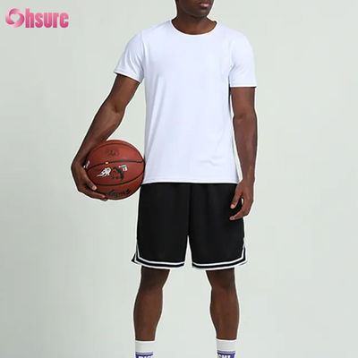Ropa de entrenamiento personalizada de verano, color sólido, camisetas de manga corta para hombre, para correr, fitness, baloncesto al aire libre, ropa deportiva para hombre