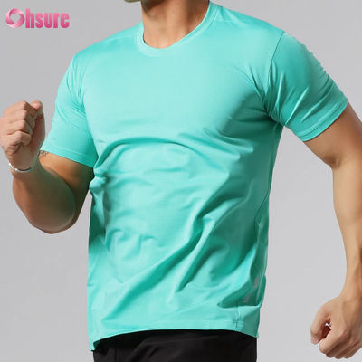 Por mayor Slim Fit Seco rápido Impresión de pantalla personalizada de alta calidad Manga corta Cuello redondo Blanco Camisetas deportivas de entrenamiento para hombres