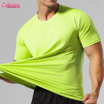 Por mayor Slim Fit Seco rápido Impresión de pantalla personalizada de alta calidad Manga corta Cuello redondo Blanco Camisetas deportivas de entrenamiento para hombres