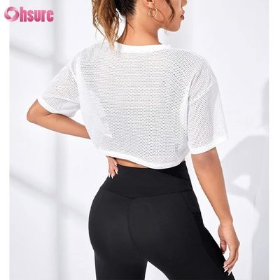 Precio de fábrica OEM Camiseta sin mangas de malla para mujer, ligera y transpirable para entrenamiento al aire libre en verano