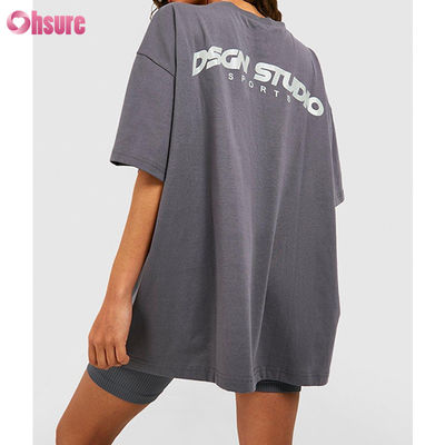 Camiseta unisex de alta calidad con diseño de LOGO personalizado, camiseta holgada con cuello redondo para mujer