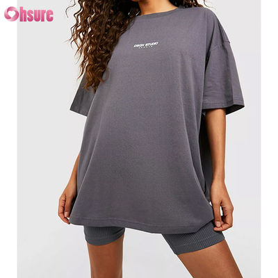 Camiseta unisex de alta calidad con diseño de LOGO personalizado, camiseta holgada con cuello redondo para mujer