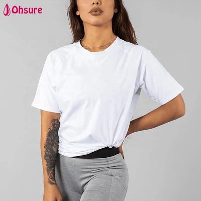Camiseta Blanca Transpirable Algodón Spandex Ajuste Holgado Entrenamiento Gimnasio Ropa Deportiva Personalizada Camisetas Deportivas Top Calidad En Blanco Chica Mujer Casual