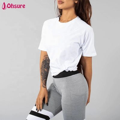 Camiseta Blanca Transpirable Algodón Spandex Ajuste Holgado Entrenamiento Gimnasio Ropa Deportiva Personalizada Camisetas Deportivas Top Calidad En Blanco Chica Mujer Casual