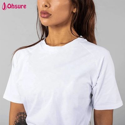Camiseta Blanca Transpirable Algodón Spandex Ajuste Holgado Entrenamiento Gimnasio Ropa Deportiva Personalizada Camisetas Deportivas Top Calidad En Blanco Chica Mujer Casual