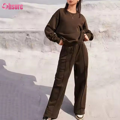 Nuevo Conjunto de Dos Piezas de Pantalones y Sudadera Deportiva Casual para Mujer, Color Sólido, Otoño Invierno, Jogger, Jogging, Chándales para Mujer