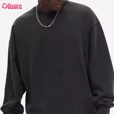 Sudadera con capucha de fitness transpirable de poliéster/algodón de 400G personalizada para hombre, otoño invierno, cuello redondo, anti-encogimiento, usada para lavar