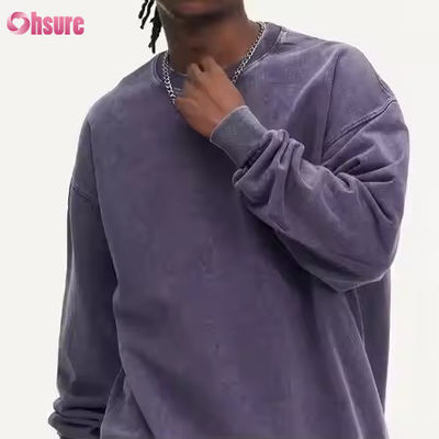 Sudadera con capucha de fitness transpirable de poliéster/algodón de 400G personalizada para hombre, otoño invierno, cuello redondo, anti-encogimiento, usada para lavar