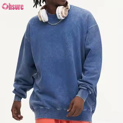 Sudadera con capucha de fitness transpirable de poliéster/algodón de 400G personalizada para hombre, otoño invierno, cuello redondo, anti-encogimiento, usada para lavar