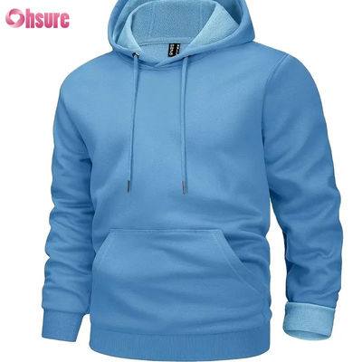 Hombres activistas con capucha sudaderas con forro con forro de ropa deportiva casual con bolsillo en blanco con capucha de alta calidad tejida 1 P