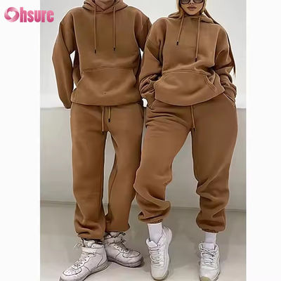 Chándal de moda de alta calidad con capucha informal, conjunto de joggers, chándal personalizado, forro polar, para mujer, hombre, unisex, conjunto de 2 piezas
