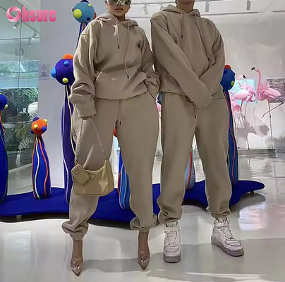 Chándal de moda de alta calidad con capucha informal, conjunto de joggers, chándal personalizado, forro polar, para mujer, hombre, unisex, conjunto de 2 piezas