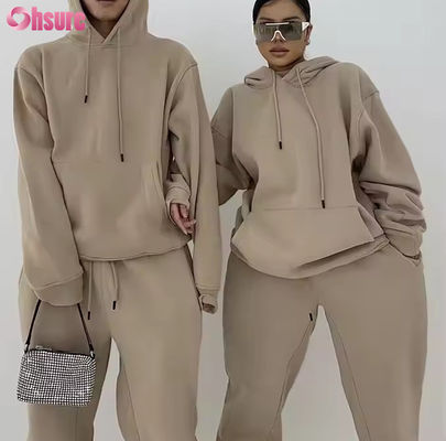 Chándal de moda de alta calidad con capucha informal, conjunto de joggers, chándal personalizado, forro polar, para mujer, hombre, unisex, conjunto de 2 piezas