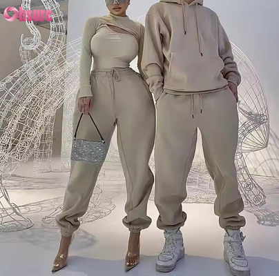 Chándal de moda de alta calidad con capucha informal, conjunto de joggers, chándal personalizado, forro polar, para mujer, hombre, unisex, conjunto de 2 piezas