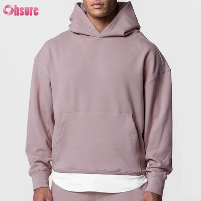 Sudadera con capucha deportiva de gran tamaño para hombre, 100% algodón, básica, lisa, de manga larga, con bolsillo, jersey básico de invierno